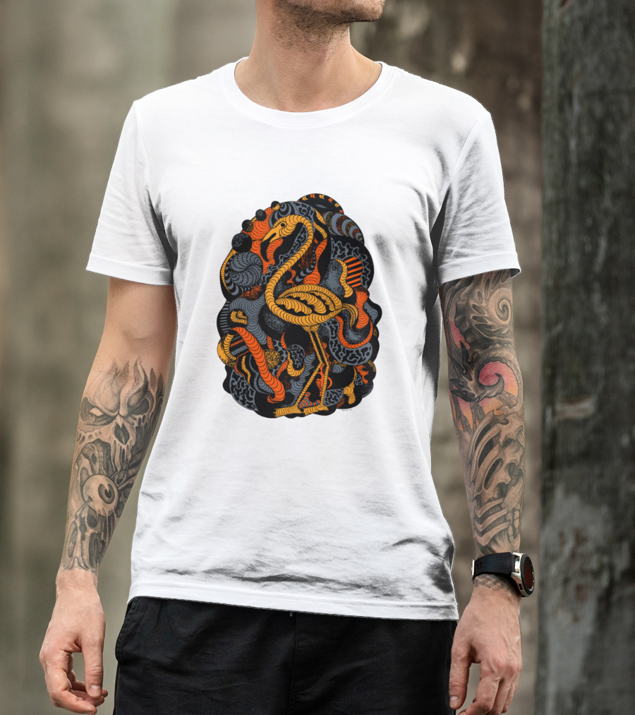 Orangrey Lost Flamingo Psychedelic Swirl T-Shirt