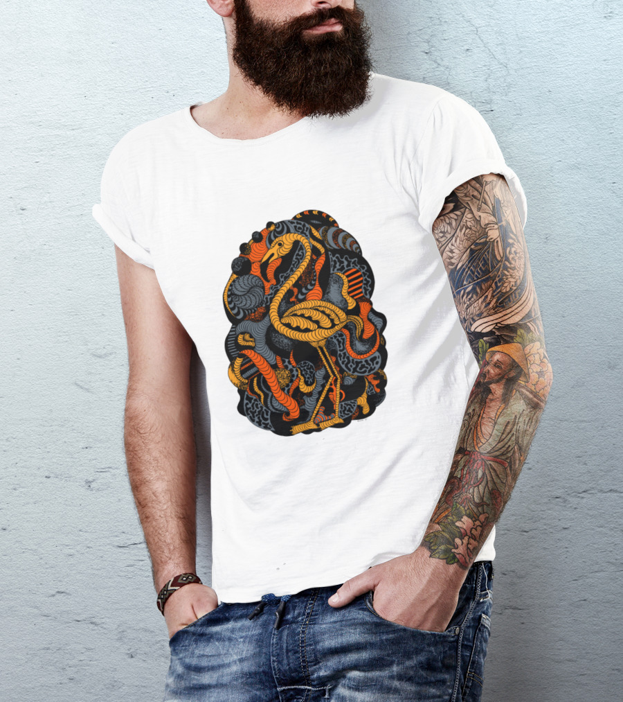 Orangrey Lost Flamingo Psychedelic Swirl T-Shirt