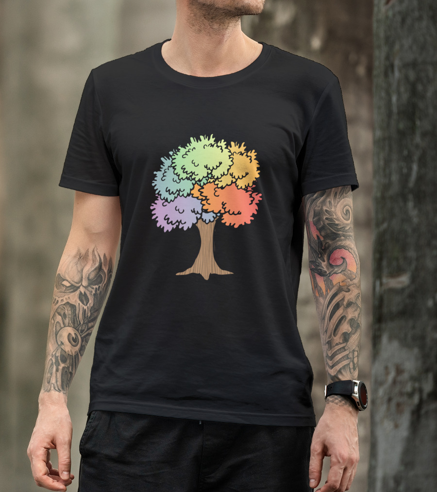 Regenbogen Baum Bunter Laubbaum T-Shirt