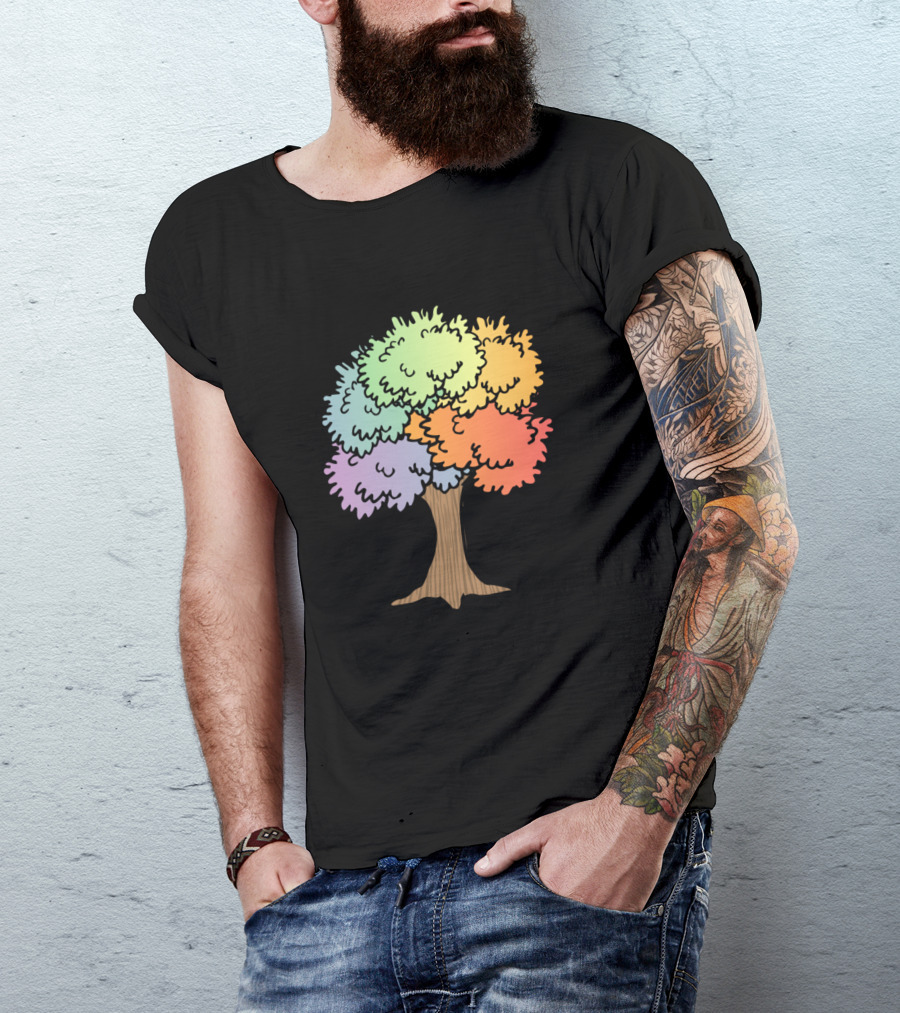 Regenbogen Baum Bunter Laubbaum T-Shirt