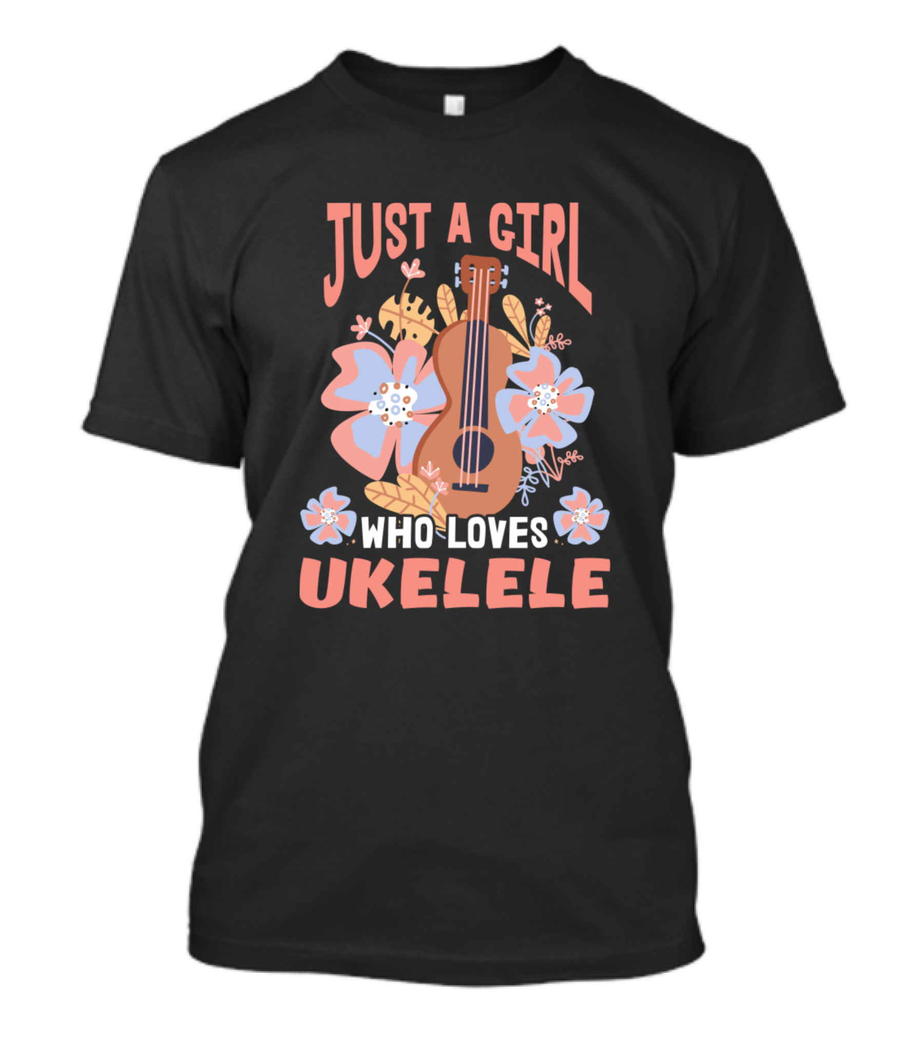 Just A Girl Who Loves Ukulele Cute Hawaii Music Little Guitar Uke T-Shirt