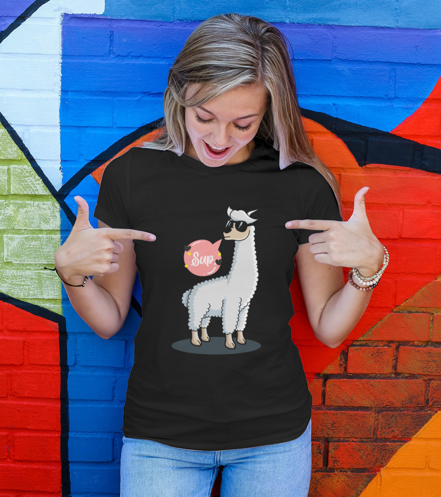 Sup No Drama Llama Animal Lover Awesome Cool Sunglasses T-Shirt