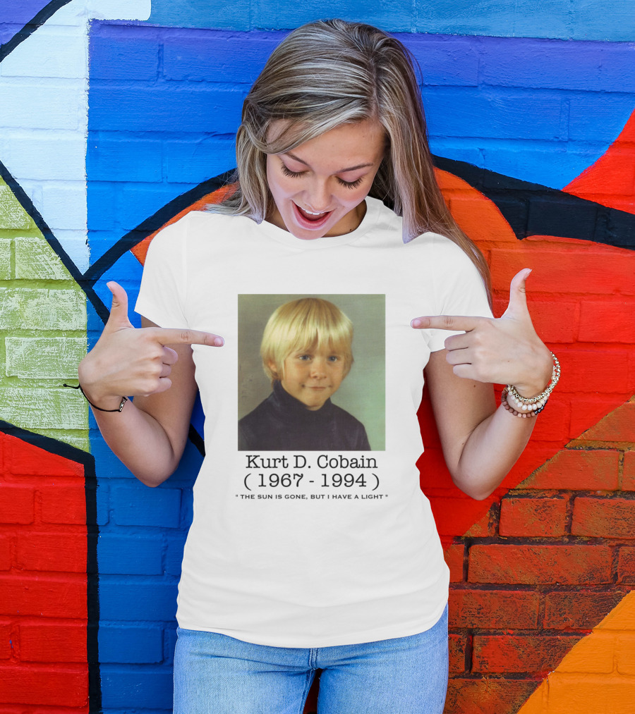 Kurt D. Cobain 1967-1994 Young School Picture The Sun Is Gone But I Have A Light T-Shirt