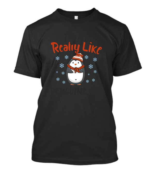 I Just Really Like Penguins OK Winter Penguin With Snowflakes T-Shirt