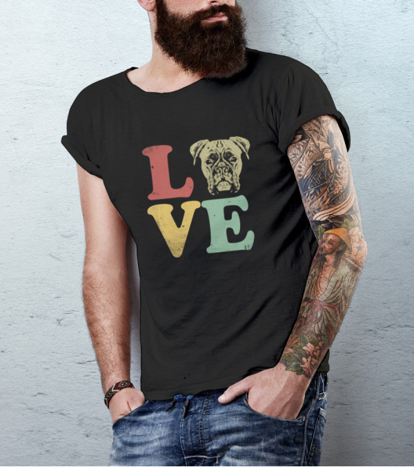 LOVE Boxer Dog Lovers T-Shirt