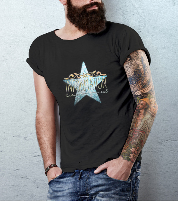 INFORMATION Sparkle Star Typography T-Shirt