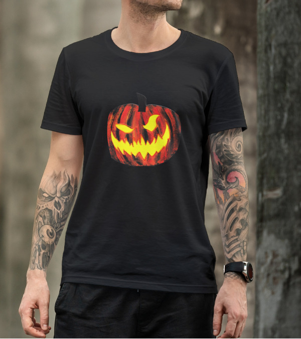 Jack O Lantern Halloween Grinning Pumpkin Face T-Shirt