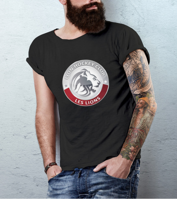 Lyon Hockey Club Les Lions Logo Badge T-Shirt
