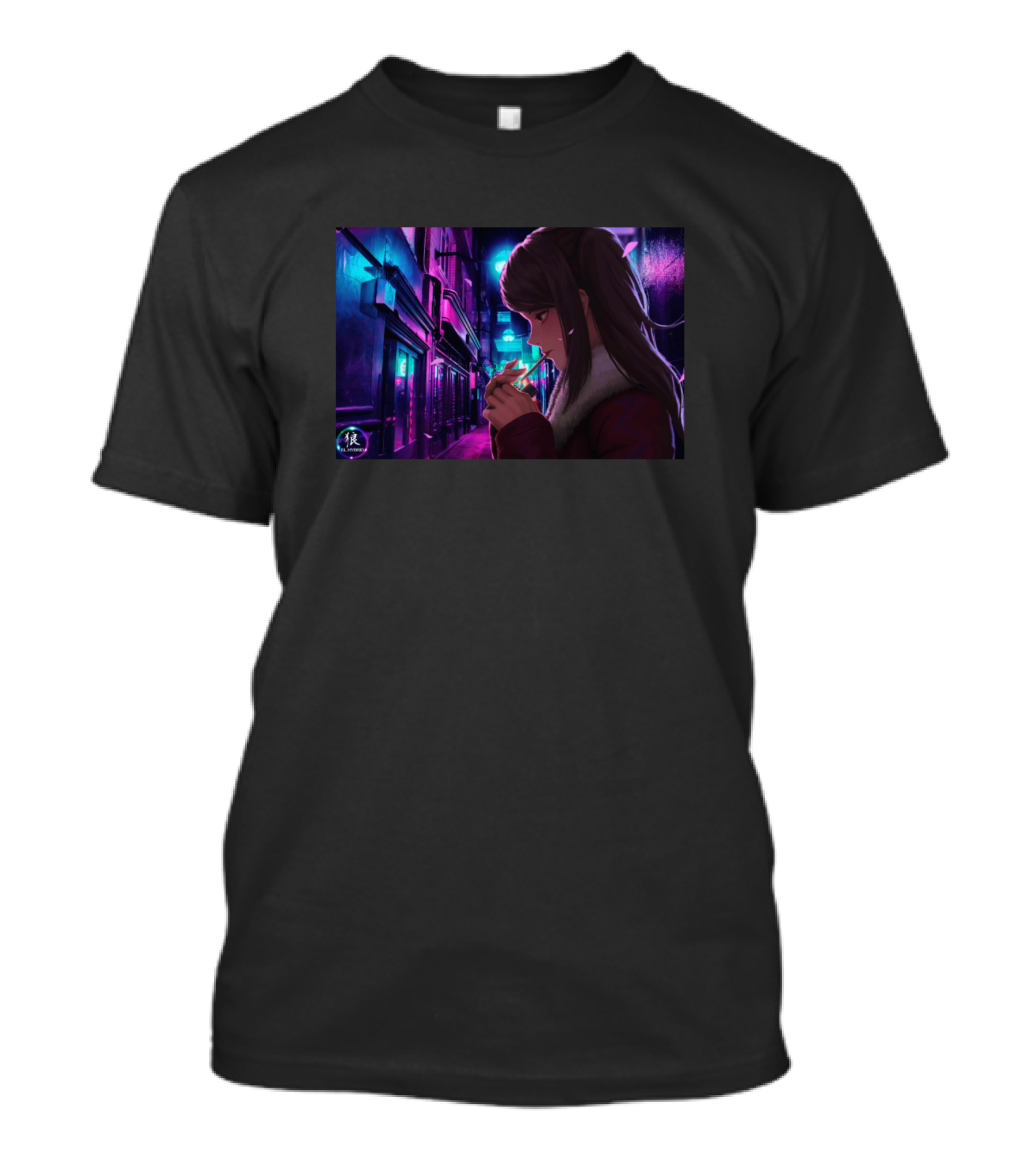 Light Up A Smoke Neon Alley Anime T-Shirt