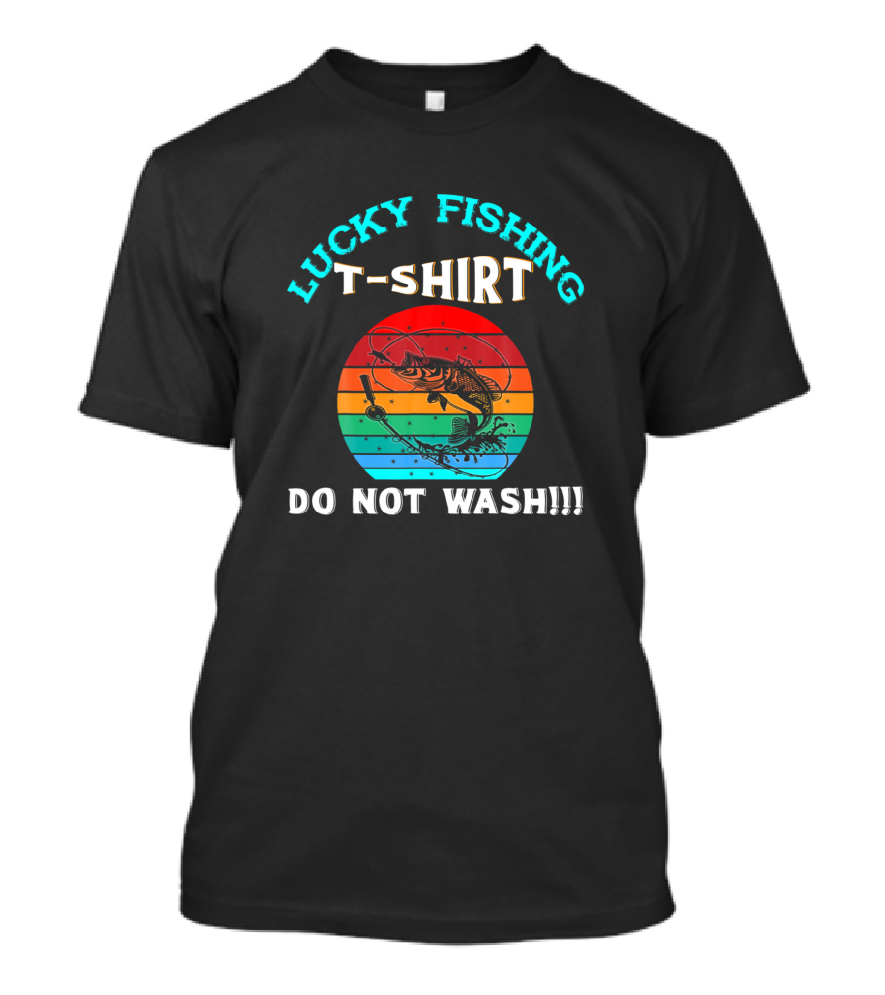 Lucky Fishing T-Shirt Do Not Wash Retro Fish T-Shirt