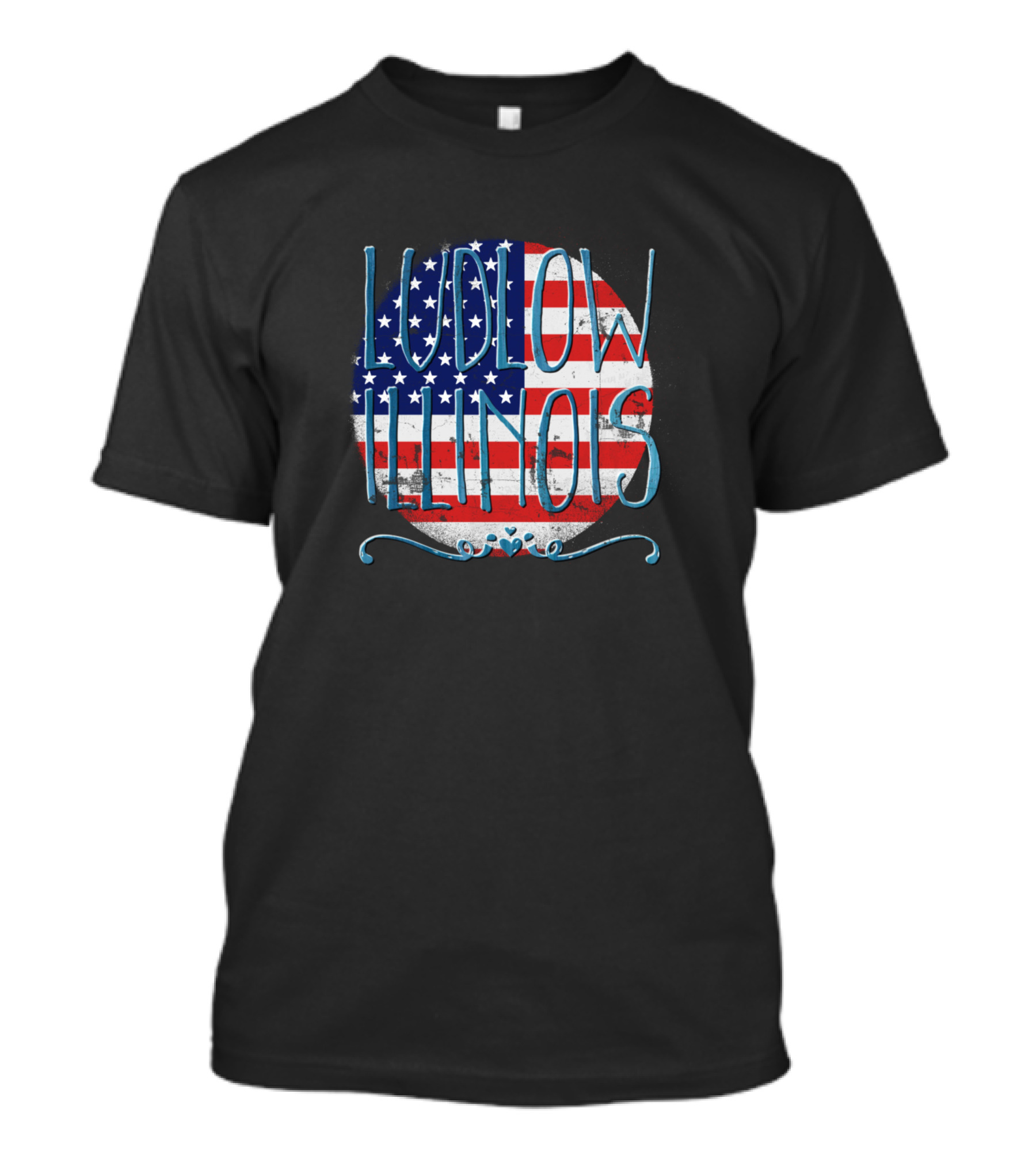Ludlow Illinois American Flag T-Shirt