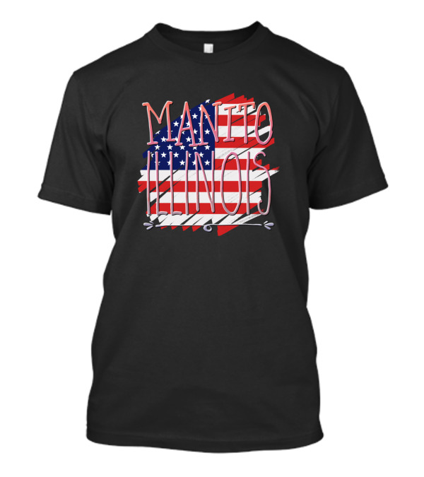 Manito Illinois American Flag T-Shirt