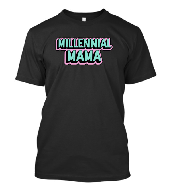 MILLENNIAL MAMA Retro Pastel Text T-Shirt