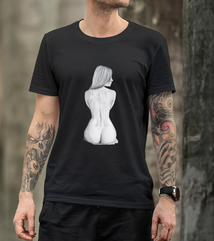 Nude Back Portrait Drawing Elegant Figure T-Shirt