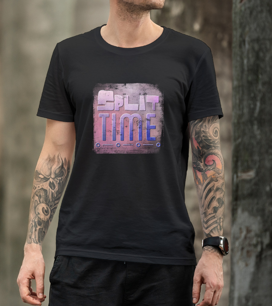 Split Time Vintage Gradient Text T-Shirt