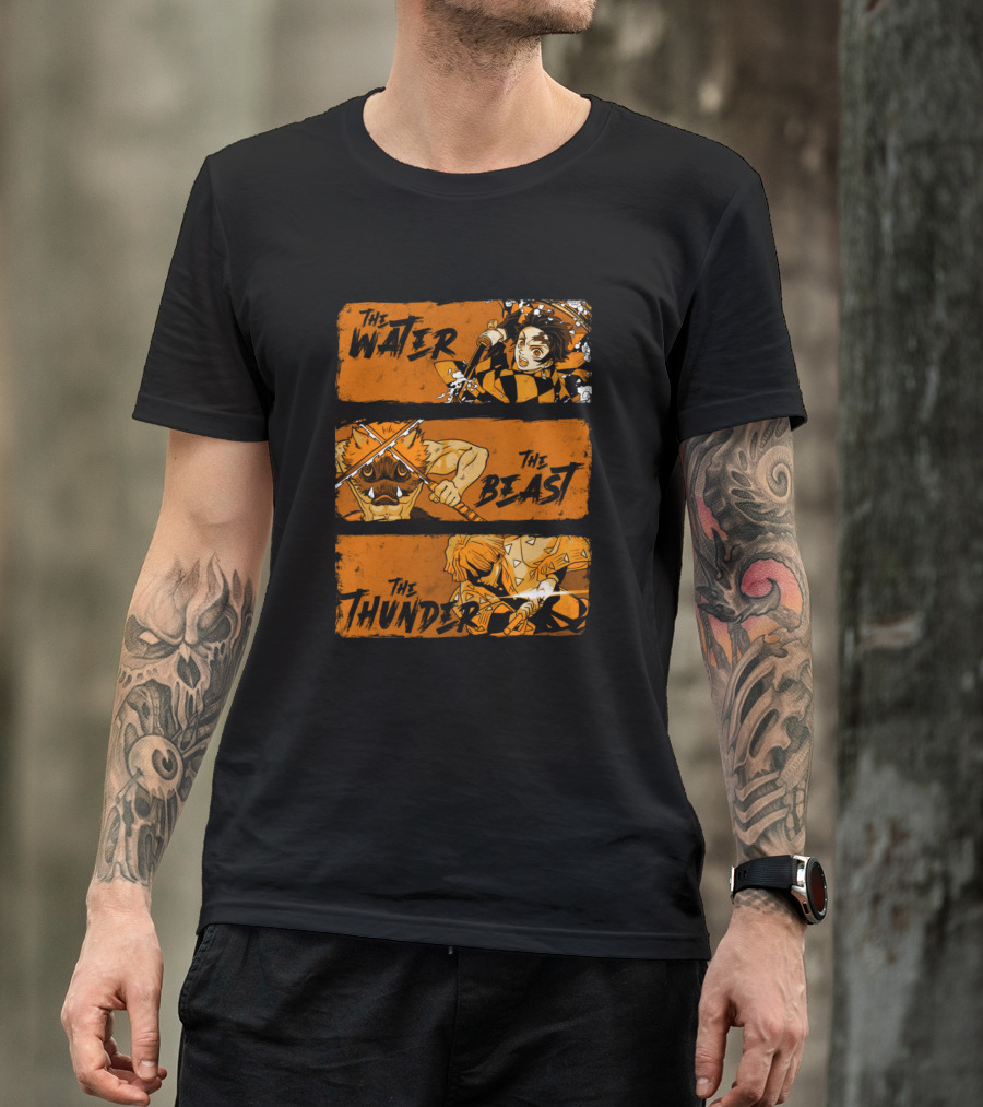 The Water The Beast The Thunder Demon Slayer Characters T-Shirt