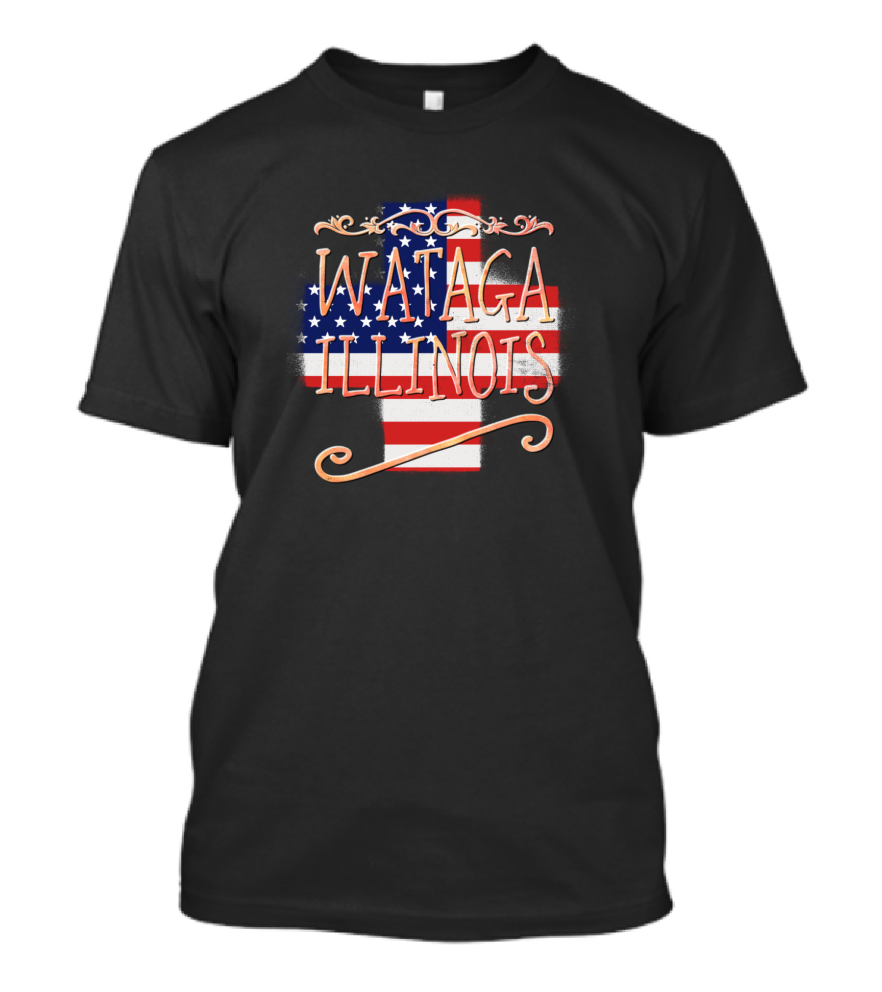Wataga Illinois American Flag T-Shirt