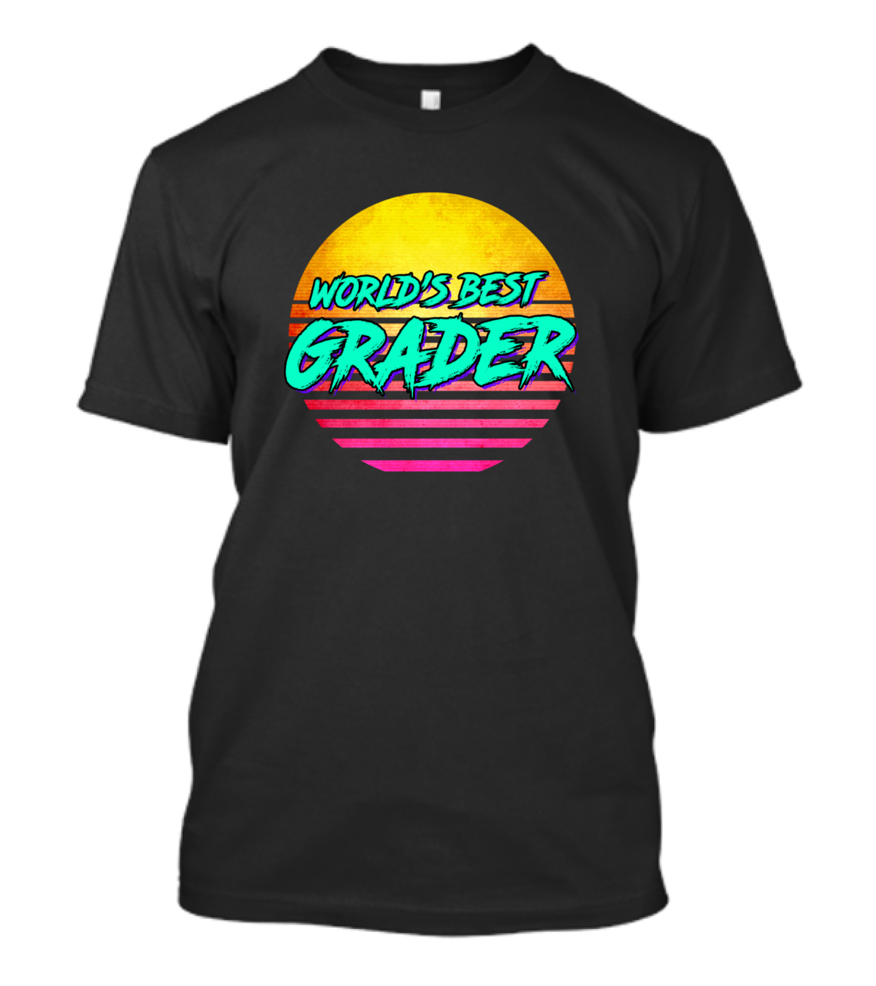 World's Best Grader Retro Sunset T-Shirt