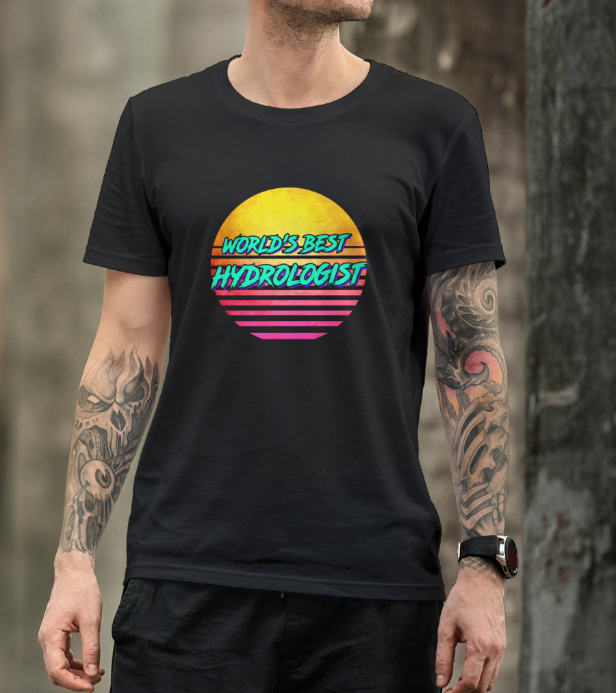 World's Best Hydrologist Retro Sunset T-Shirt