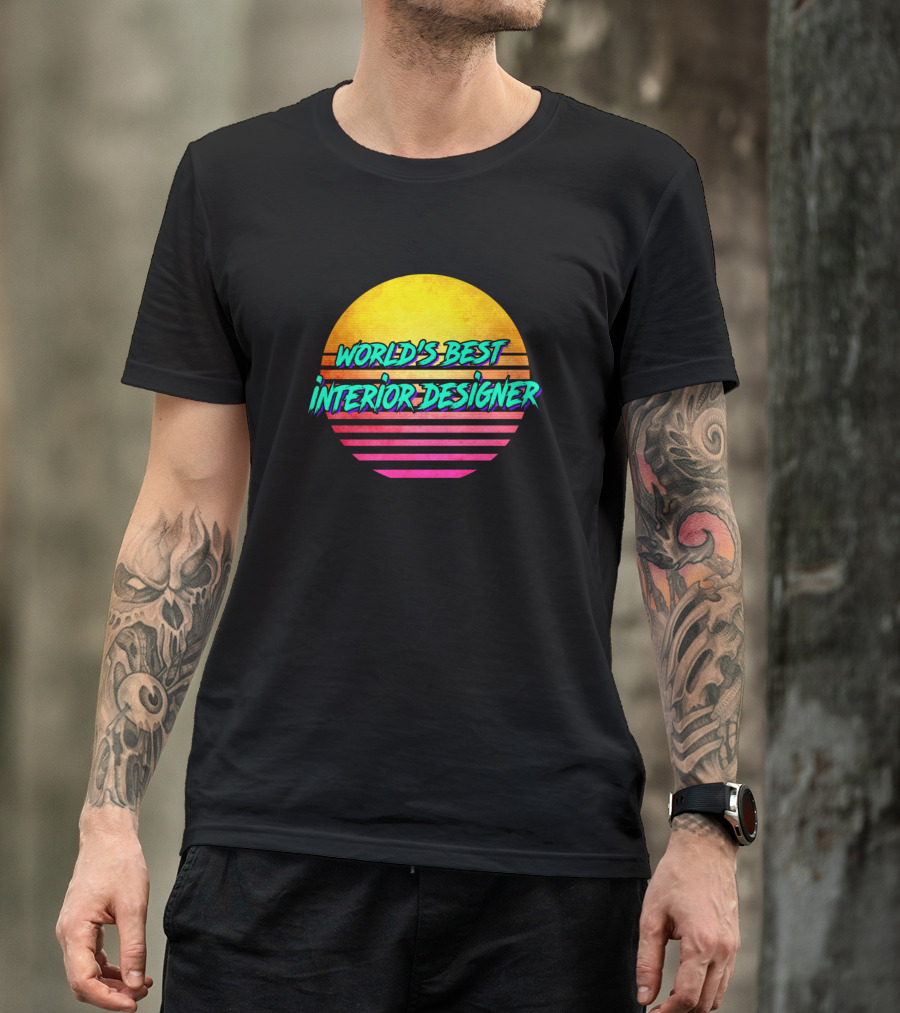 World's Best Interior Designer Retro Sunset T-Shirt