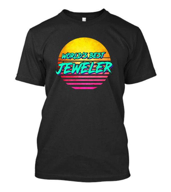 World's Best Jeweler Retro Sunset T-Shirt