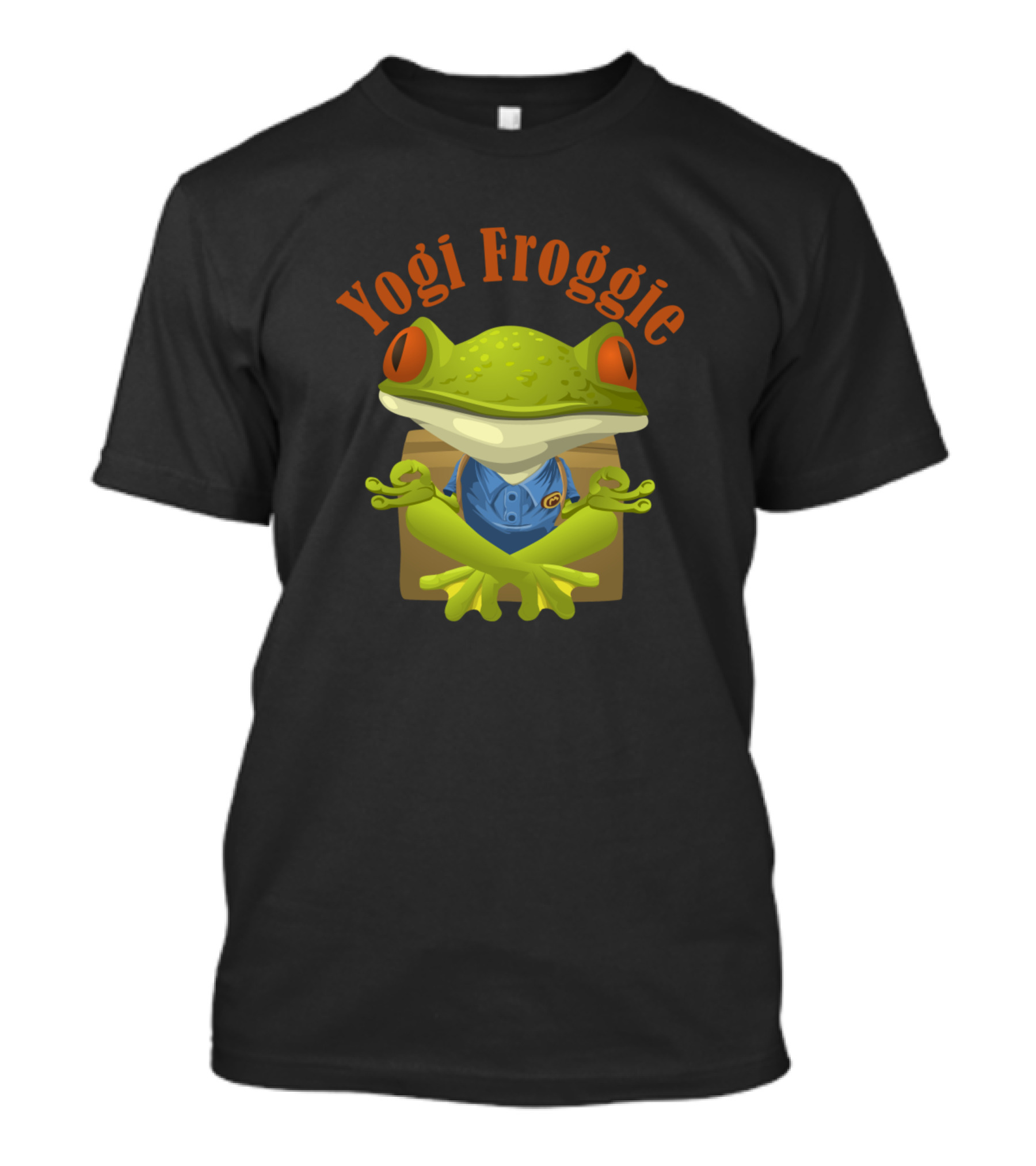 Yogi Froggie Meditating Cartoon Frog In Yoga Pose T-Shirt