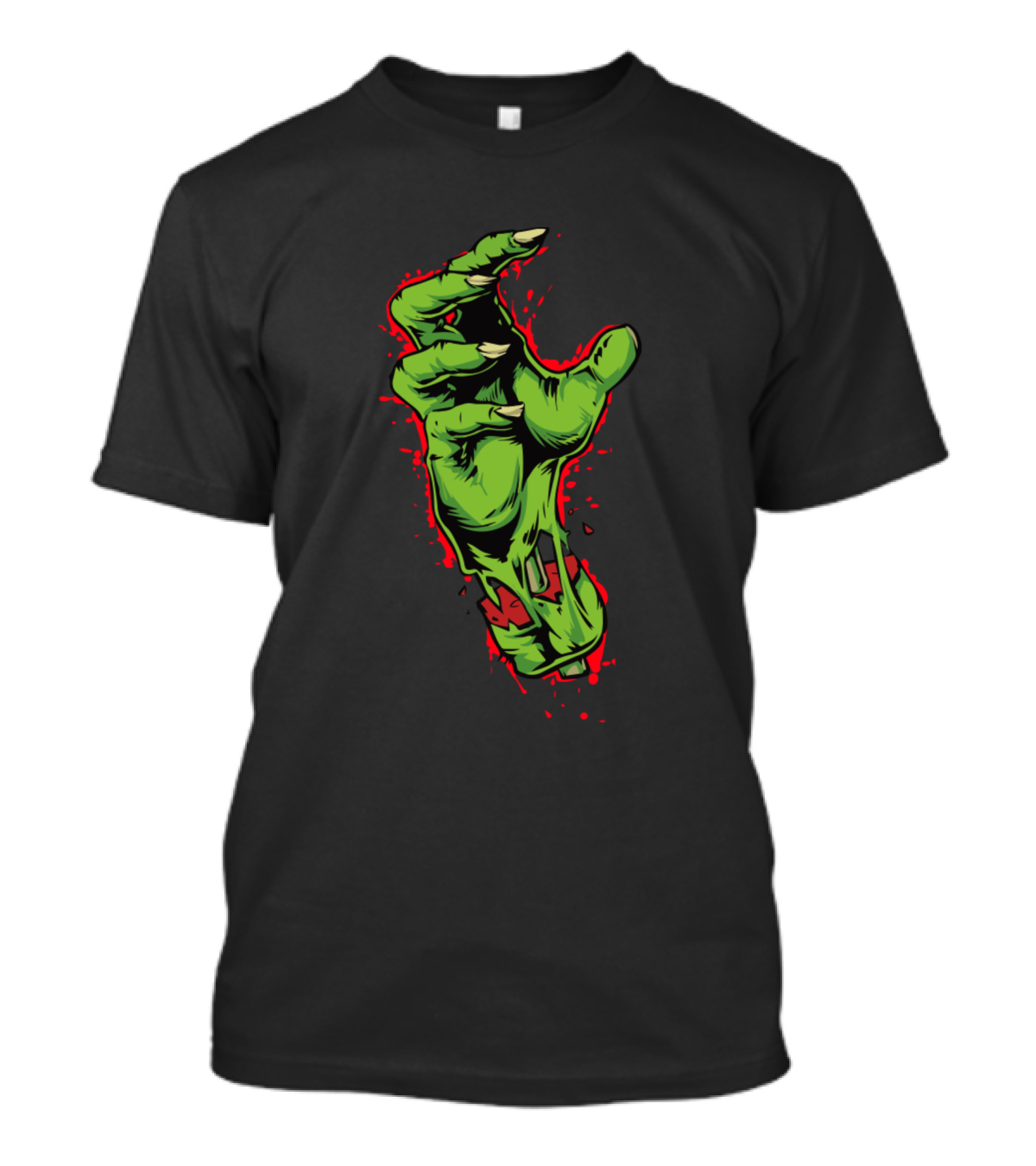 Zombie Hand Grasping With Red Blood Accents T-Shirt