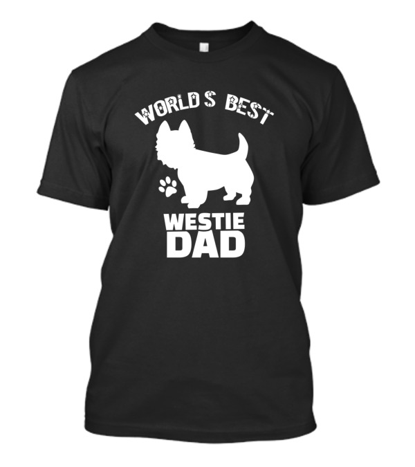 World's Best Westie Dad Dogs Paw Puppy Lover Pups T-Shirt