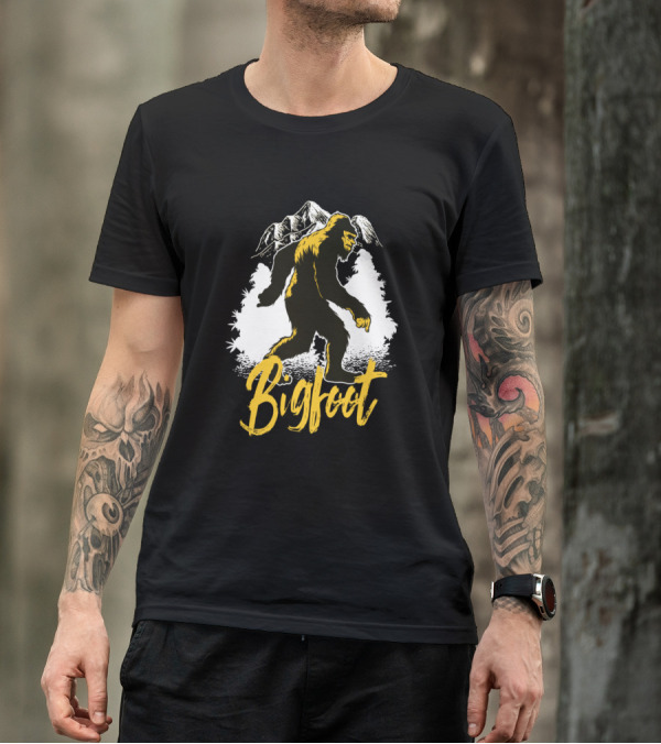 Bigfoot Cannabis Plants 420 Mountains Forest T-Shirt