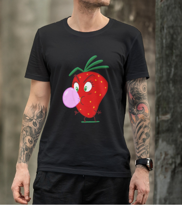 Blow Me Strawberry Bubblegum Cartoon T-Shirt