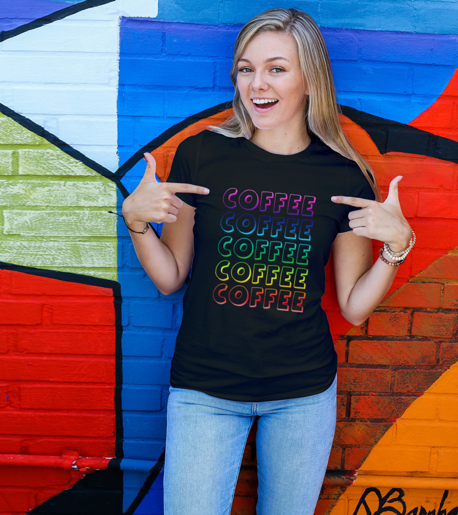 Colorful Retro Coffee Lovers T-Shirt