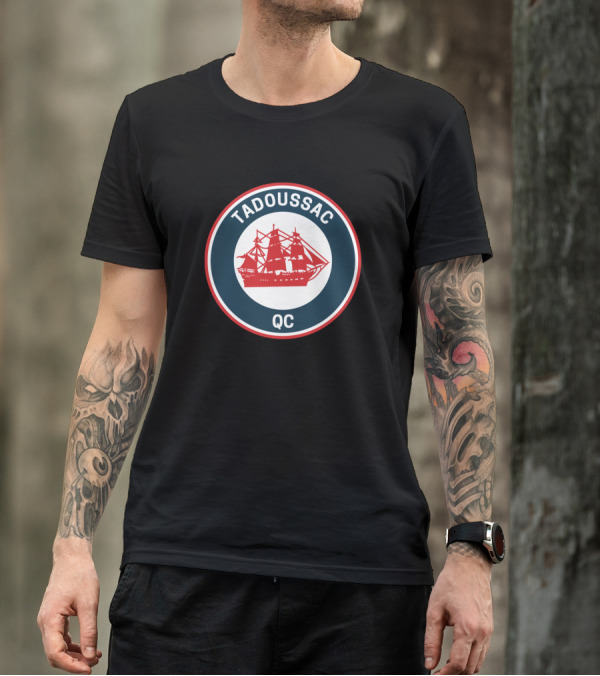 Tadoussac Quebec QC Vintage Ship Emblem T-Shirt