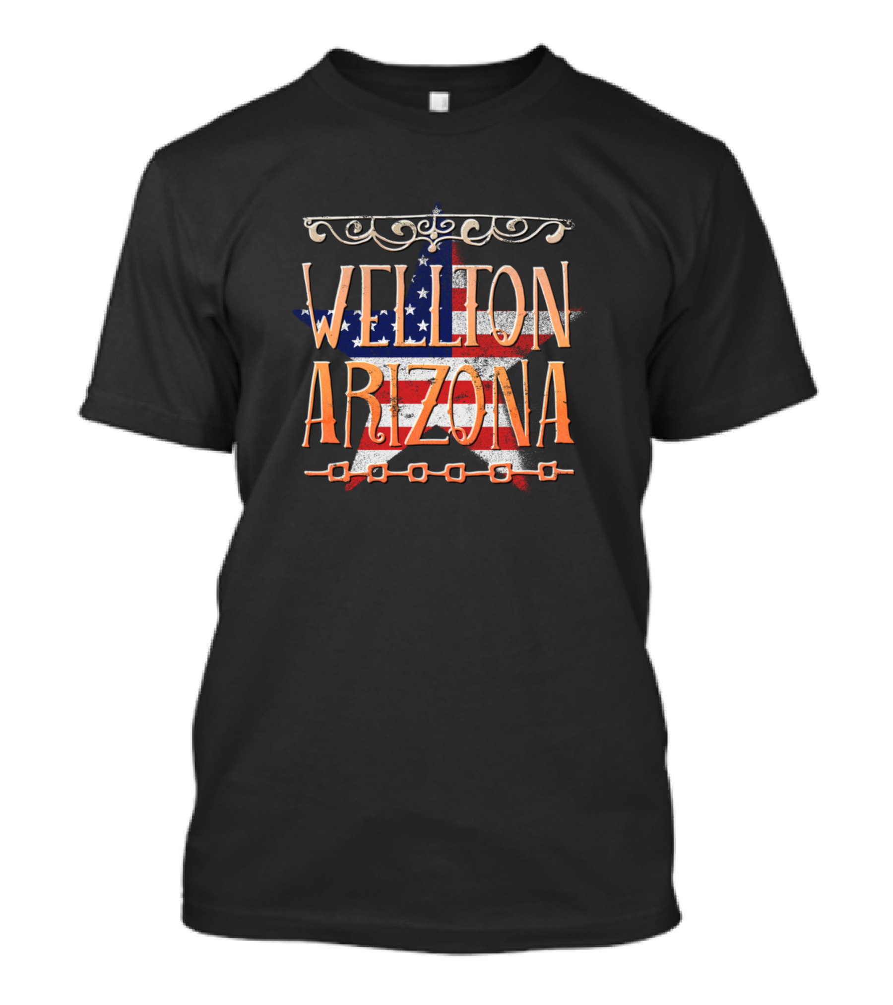 Wellton Arizona Rustic American Flag Star T-Shirt