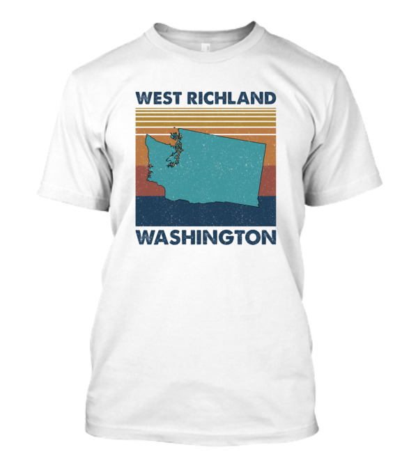 West Richland Washington State Map Northern Pacific T-Shirt