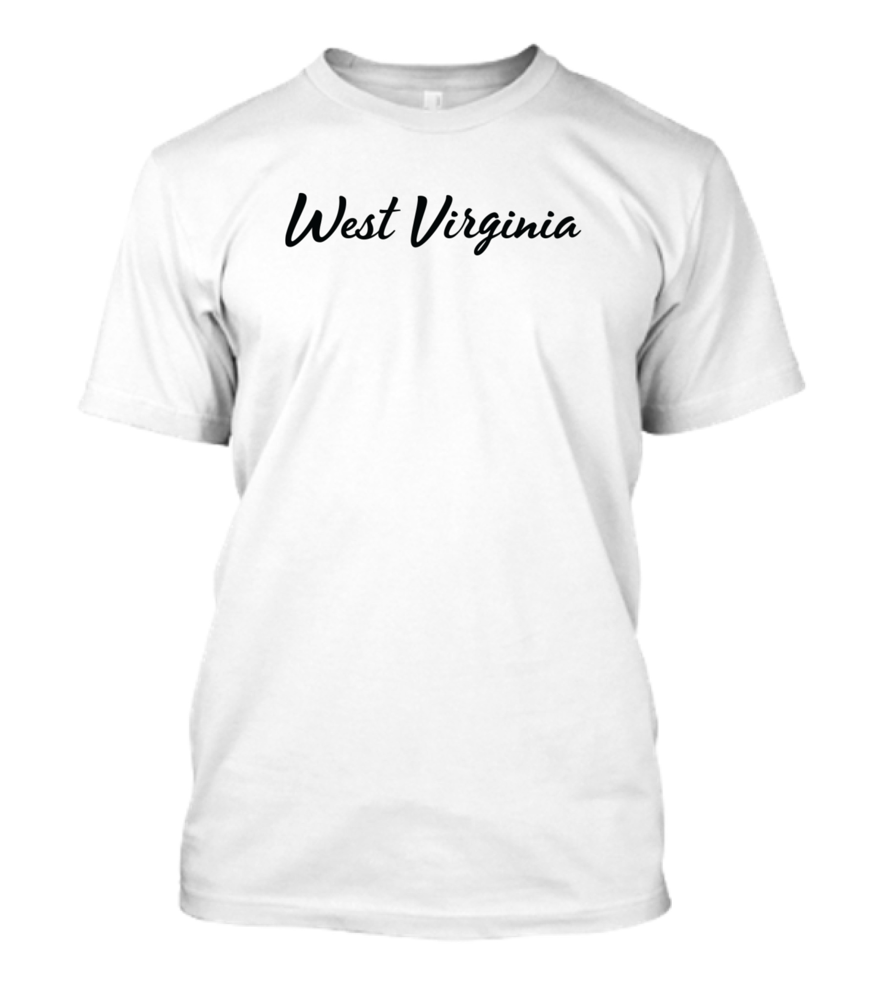 West Virginia Black Flowing стиль шрифта T-Shirt