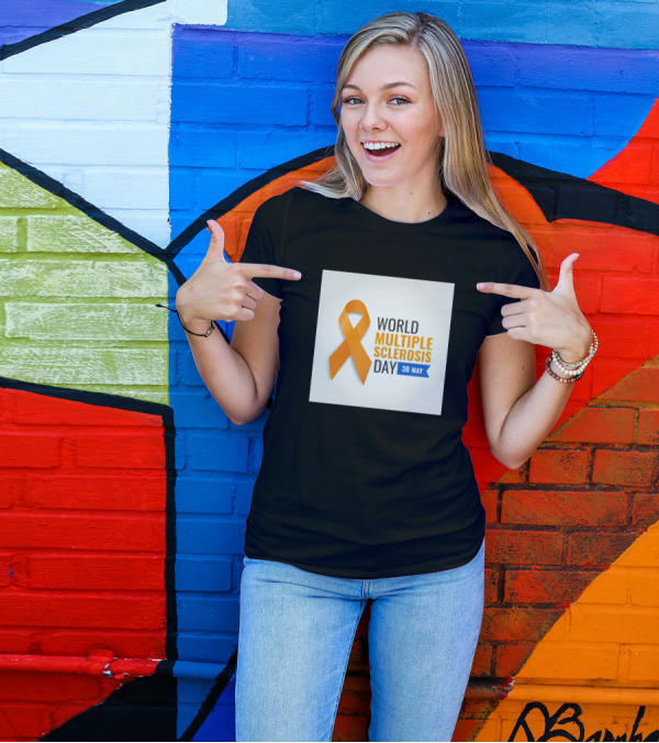 World Multiple Sclerosis Day 30 May Orange Ribbon Awareness T-Shirt