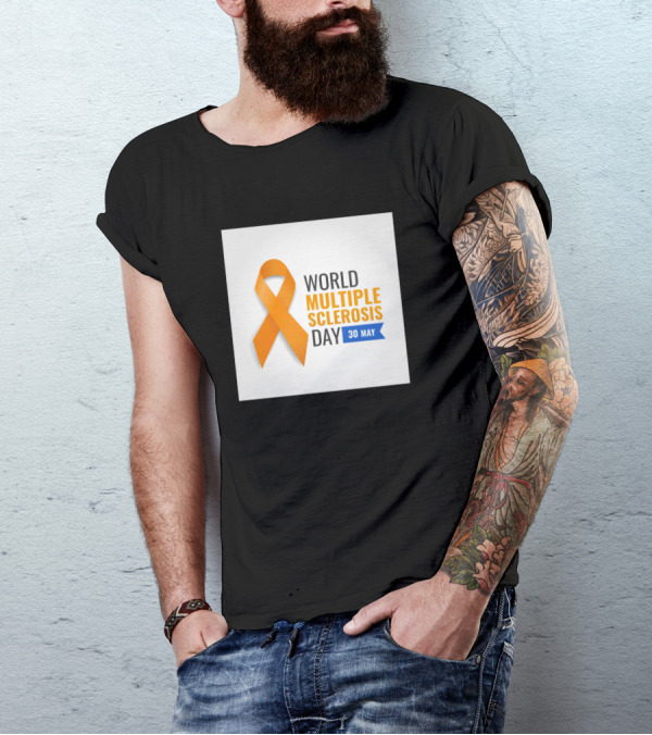 World Multiple Sclerosis Day 30 May Orange Ribbon Awareness T-Shirt
