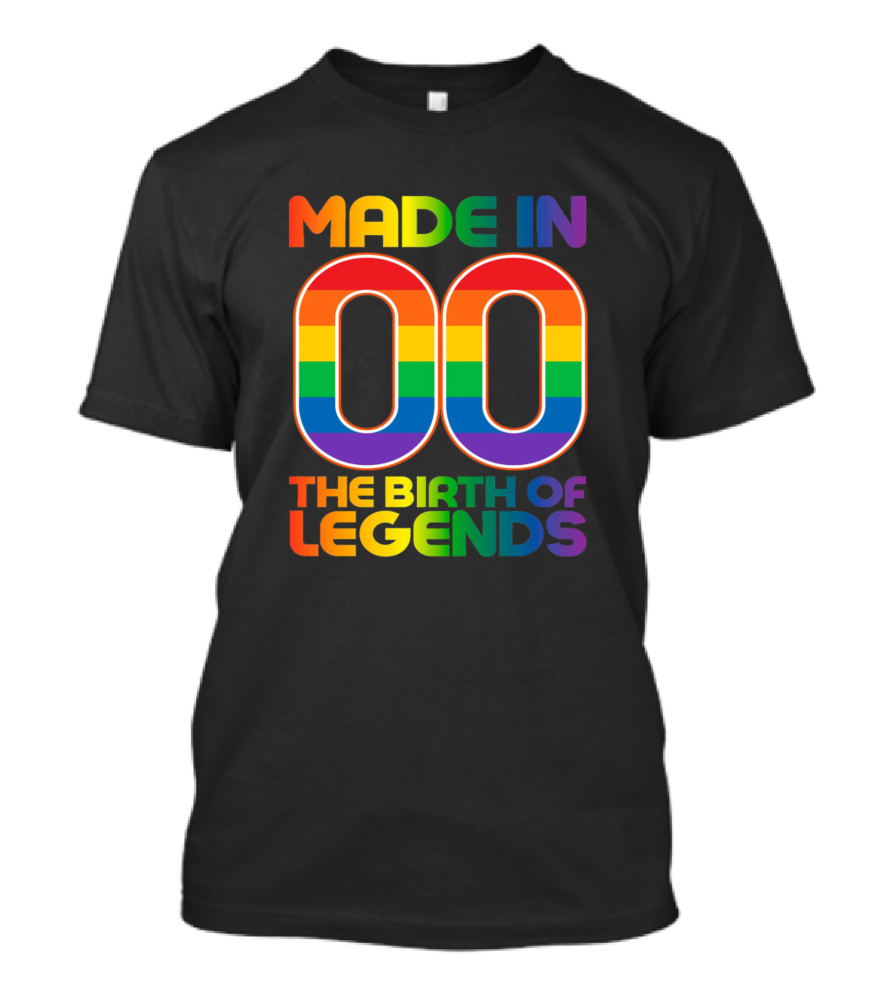 Made In 00 The Birth Of Legends Rainbow Vintage Birthday T-Shirt