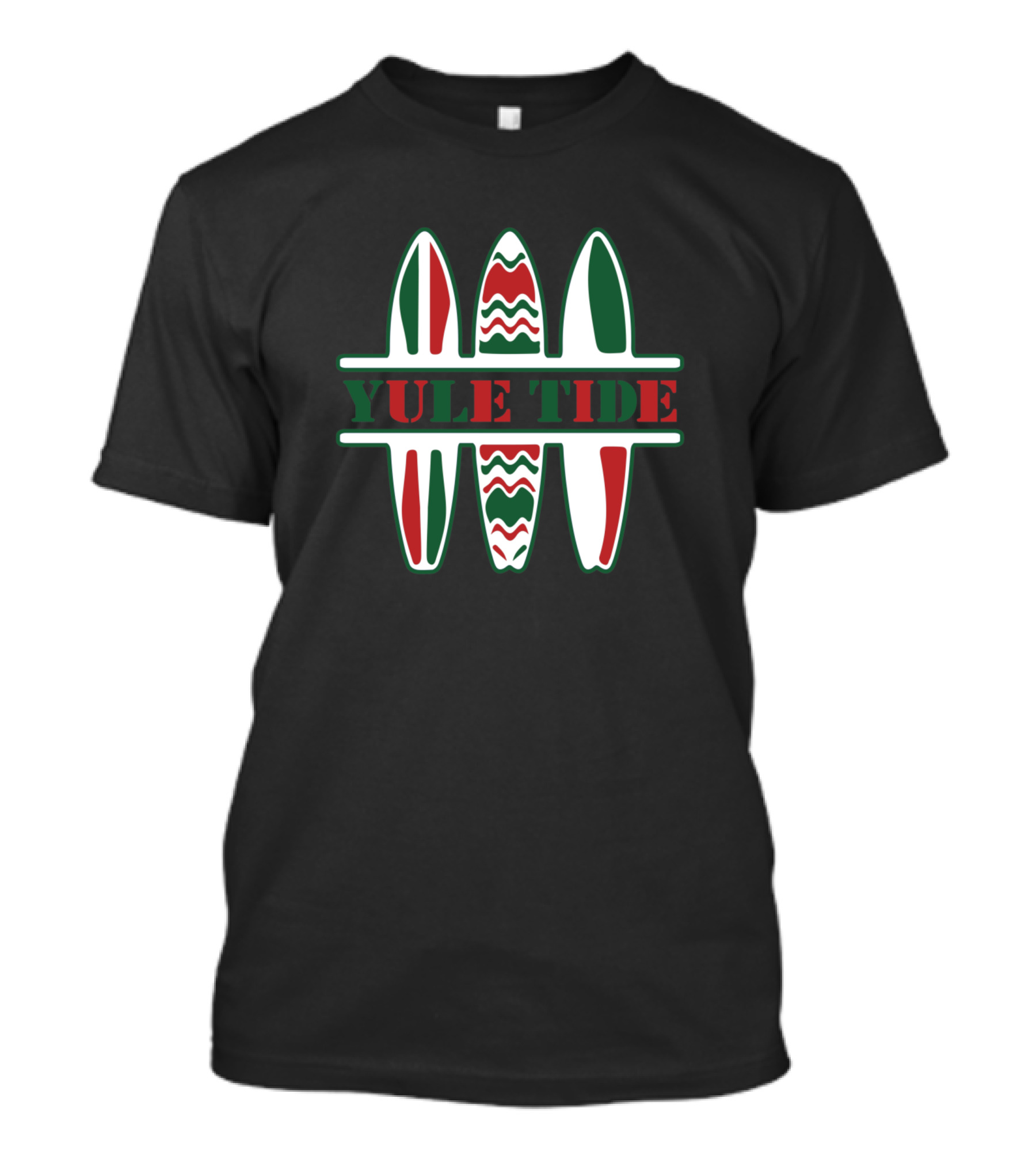 Yule Tide Festive Surfboards Christmas T-Shirt