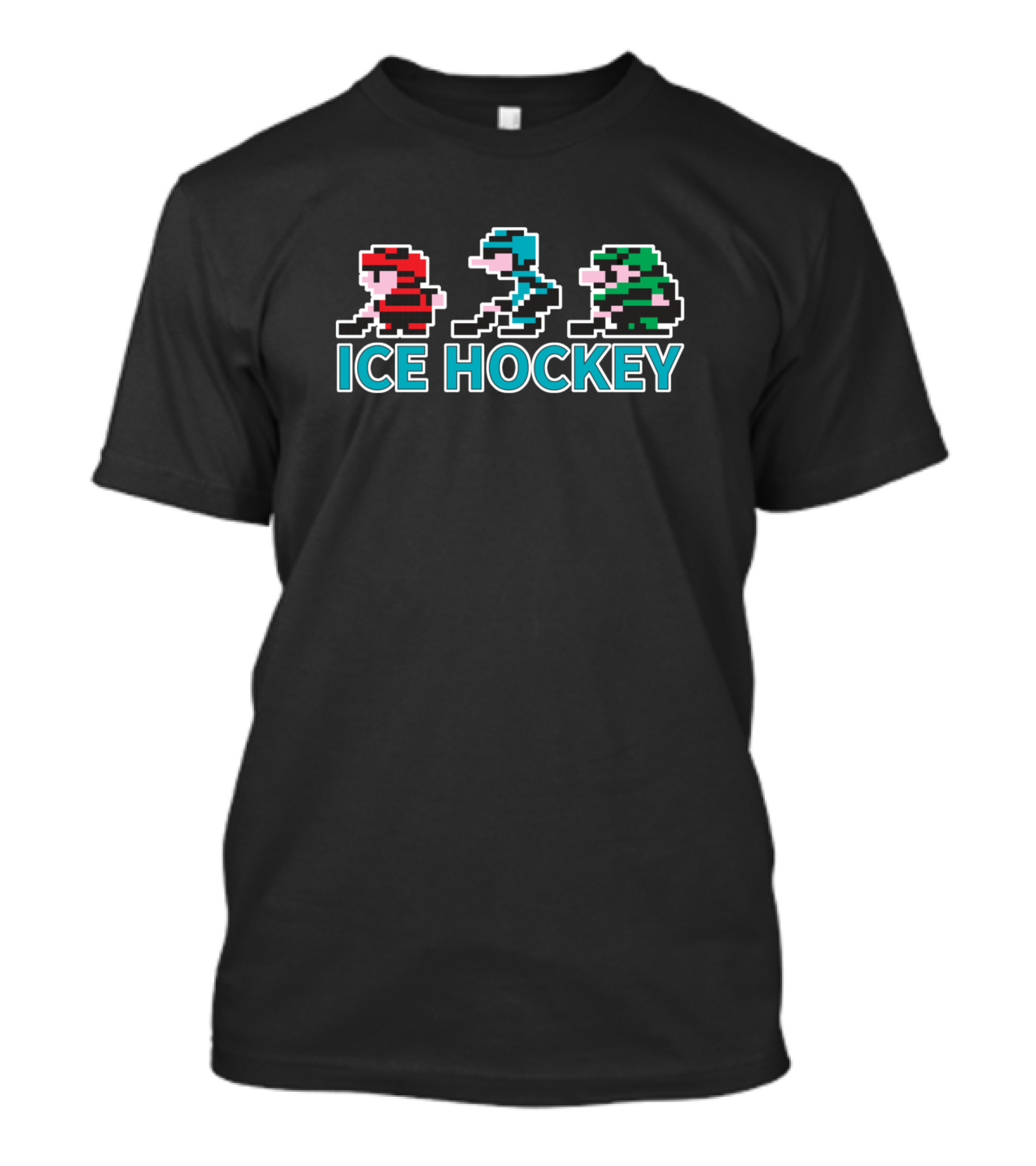 8 Bit Ice Hockey Guys Retro Gaming T-Shirt