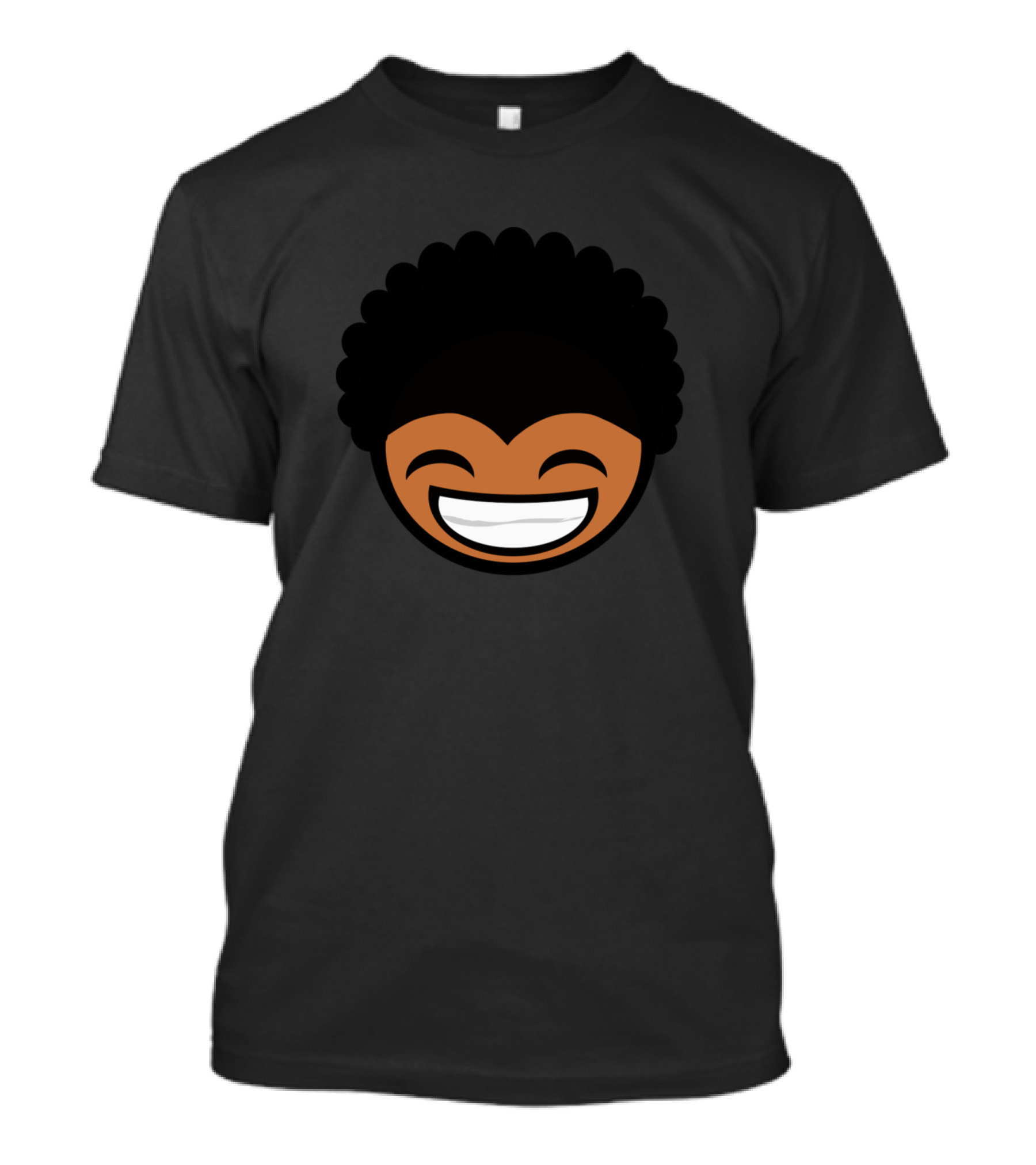 Afro Boy Smiling Face Emoji T-Shirt