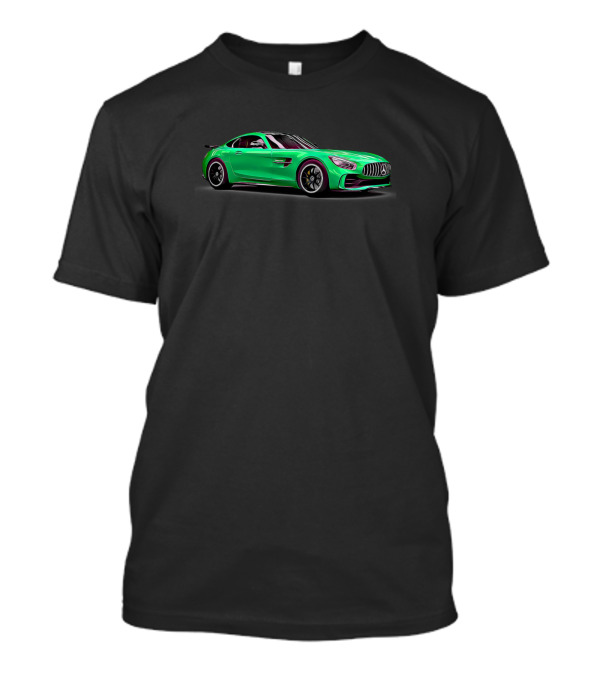 AMG GTR Cartoon Green Sports Car T-Shirt