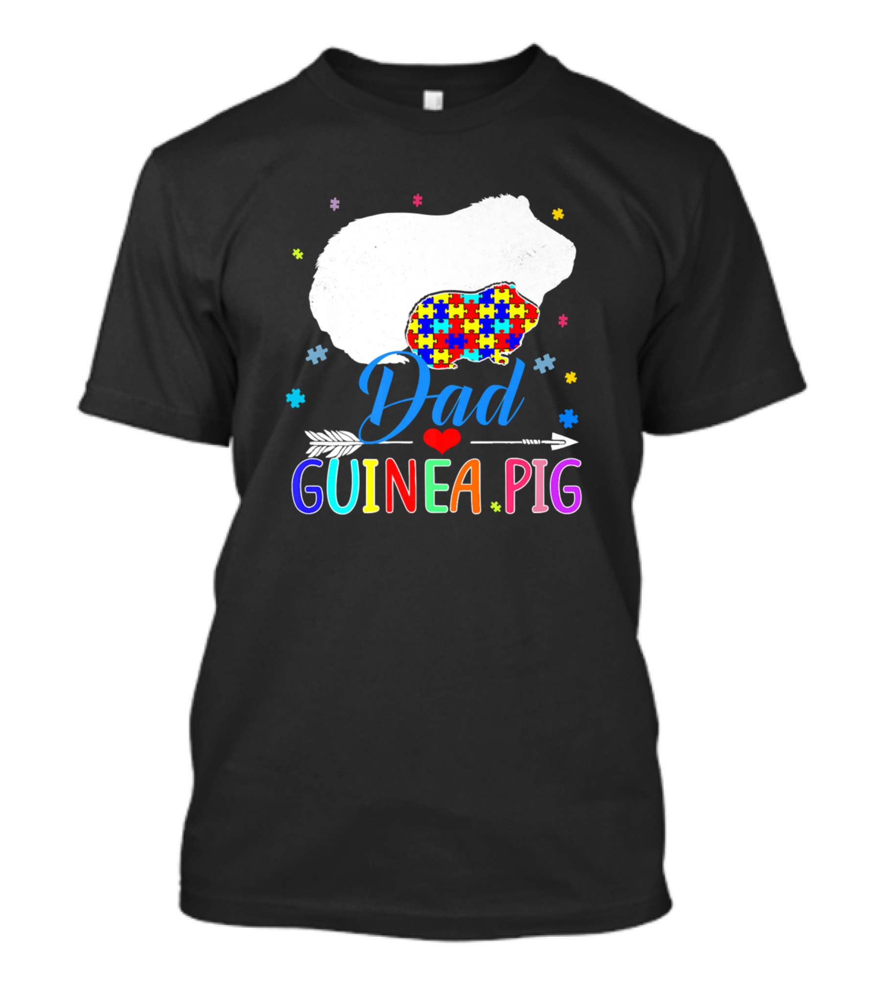 Dad Guinea Pig Autism Awareness Love Support T-Shirt