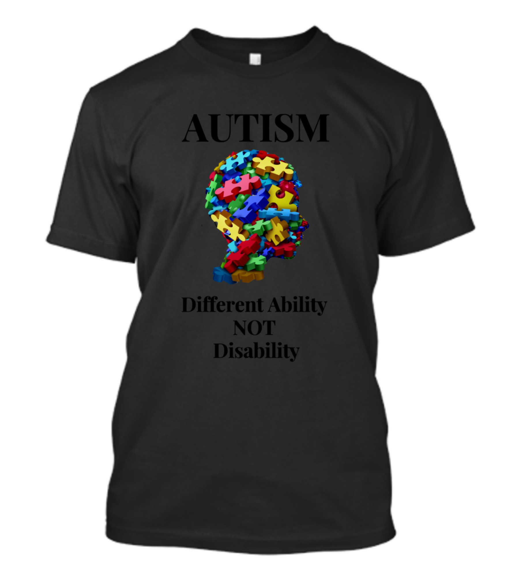 Autism Puzzle Head Different Ability Not Disability T-Shirt