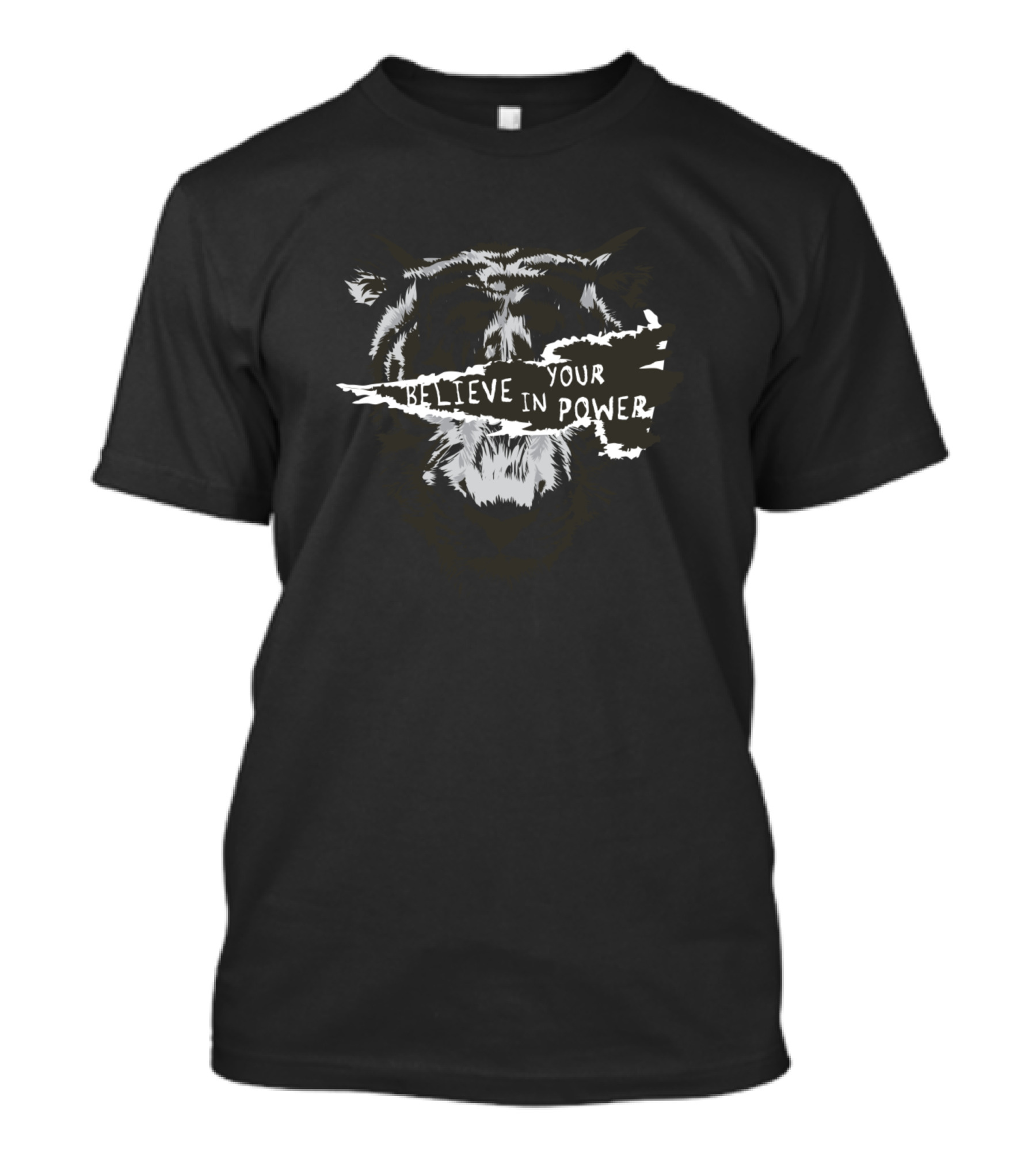 Believe In Your Power Tiger Face Motivation T-Shirt