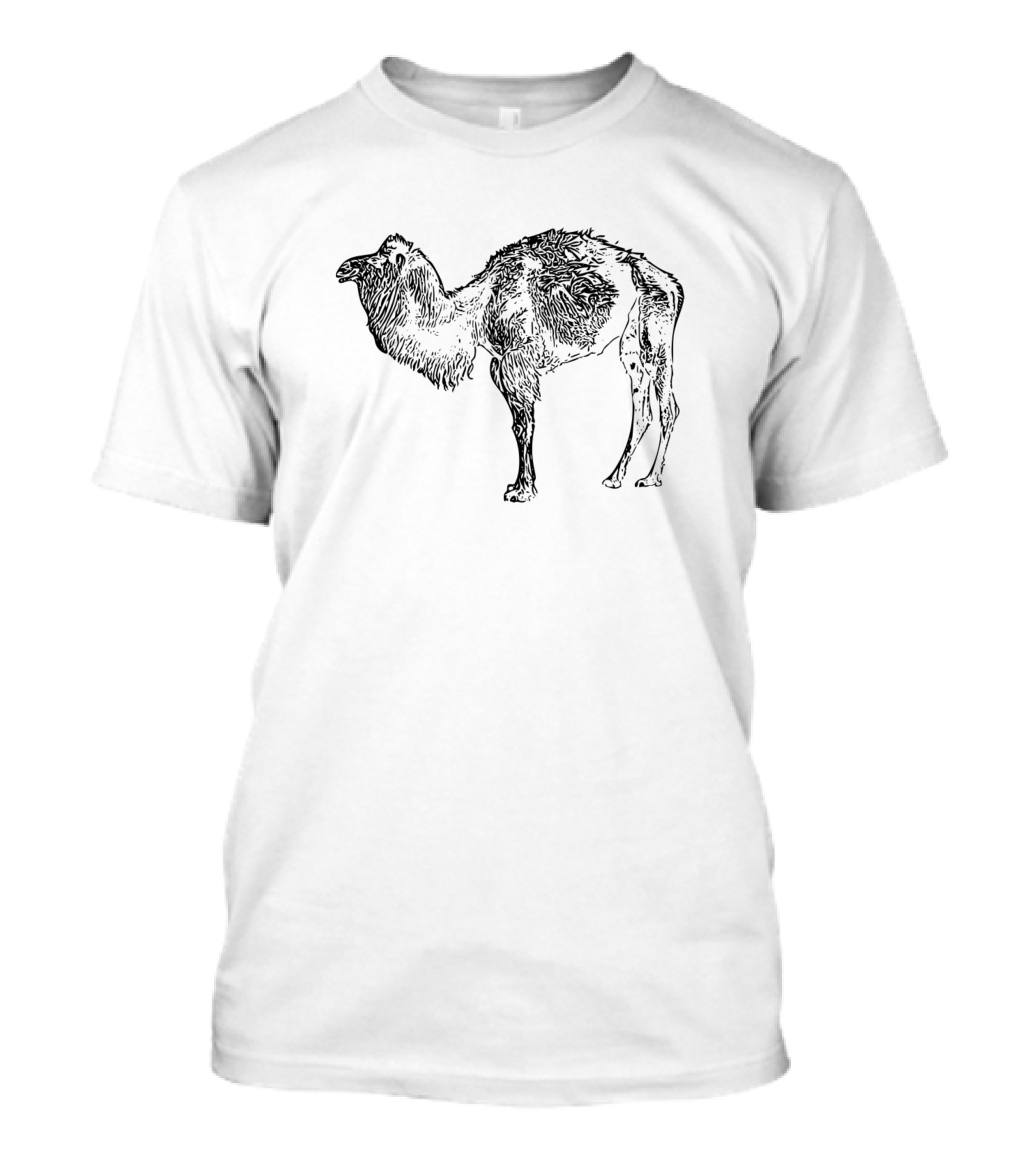 Camel Desert Animal Black Silhouette Drawing T-Shirt