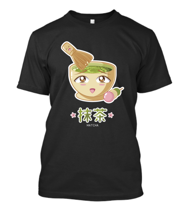 Matcha Kawaii Character Face With Whisk And Dango T-Shirt
