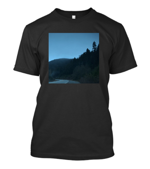 Misty Road Through Dark Foggy Forest T-Shirt