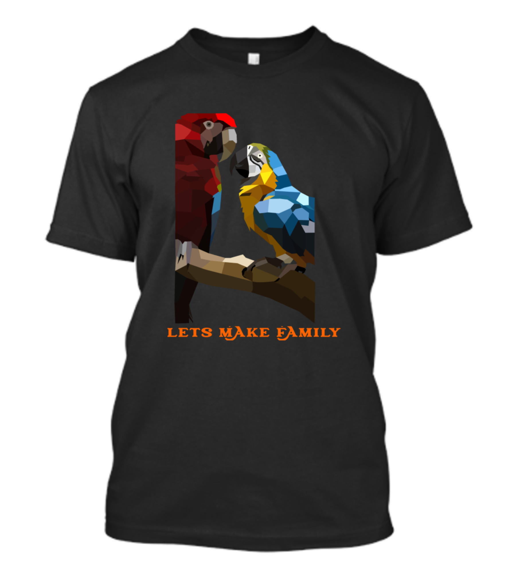 LETS MAKE FAMILY Parrot Geometric T-Shirt