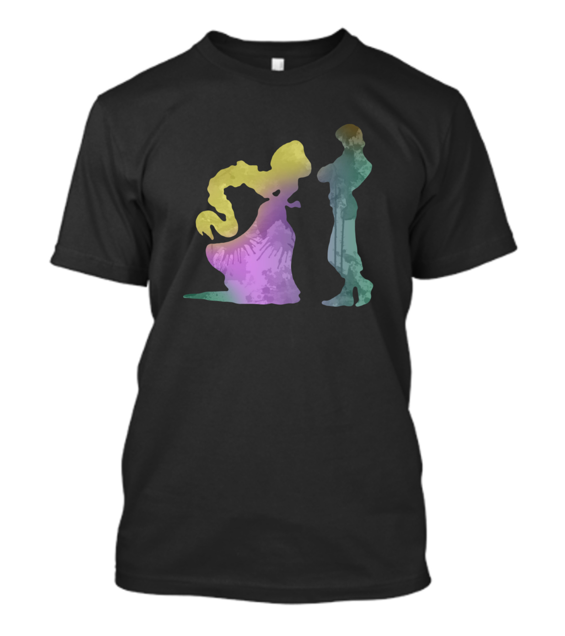 Couple Silhouette Watercolor Princess And Hero T-Shirt